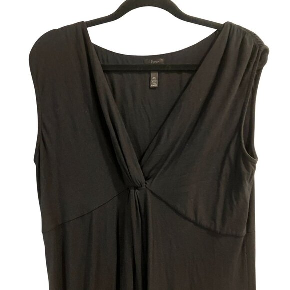 Soma Intimates Black Cap Sleeve Knot Front Midi Dress Stretchy Sz Extra Large XL - Picture 3 of 4
